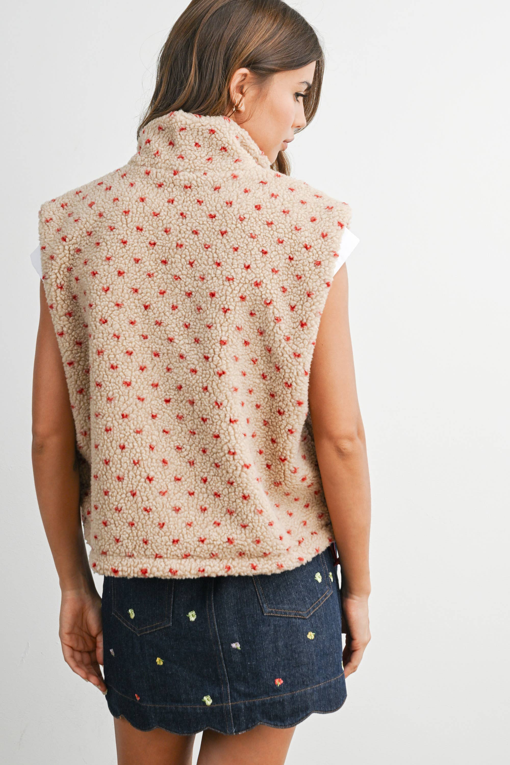 BUTTERMELON - Wholesale Jacket - Women's - Floral Fleece Sleeveless Vest - BMJ784941