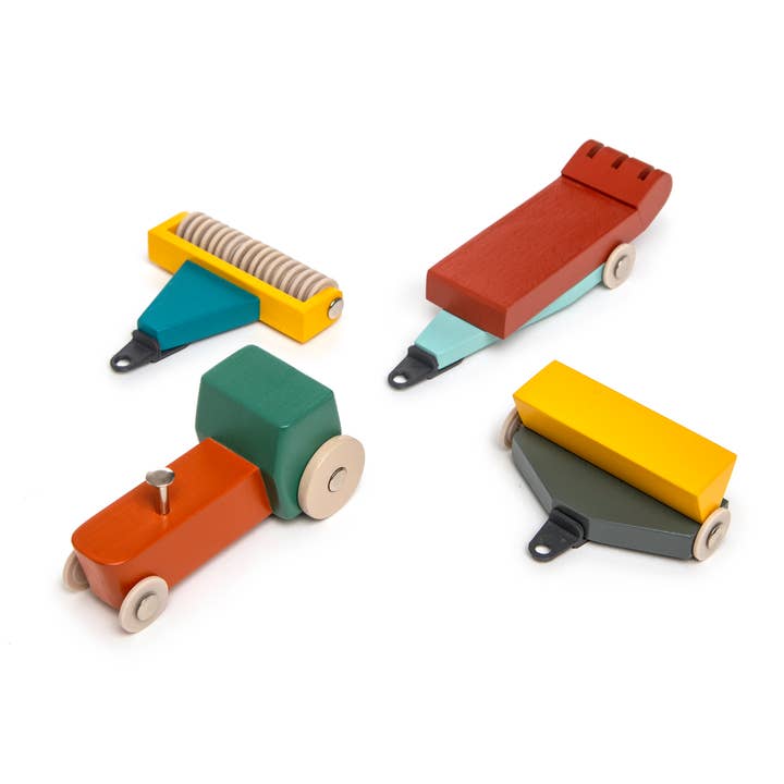 Wooden Toy Car - Floris Hovers Duotone Car #7 - Tractor Set for wholesale by IKONIC