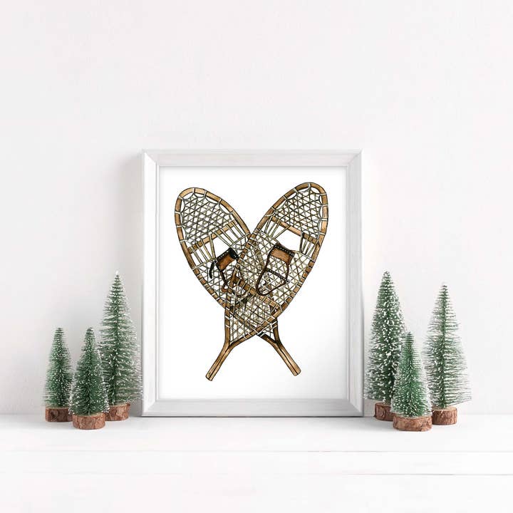 Imprimé raquettes vintage pour la vente par Jennie Kilcup Watercolors