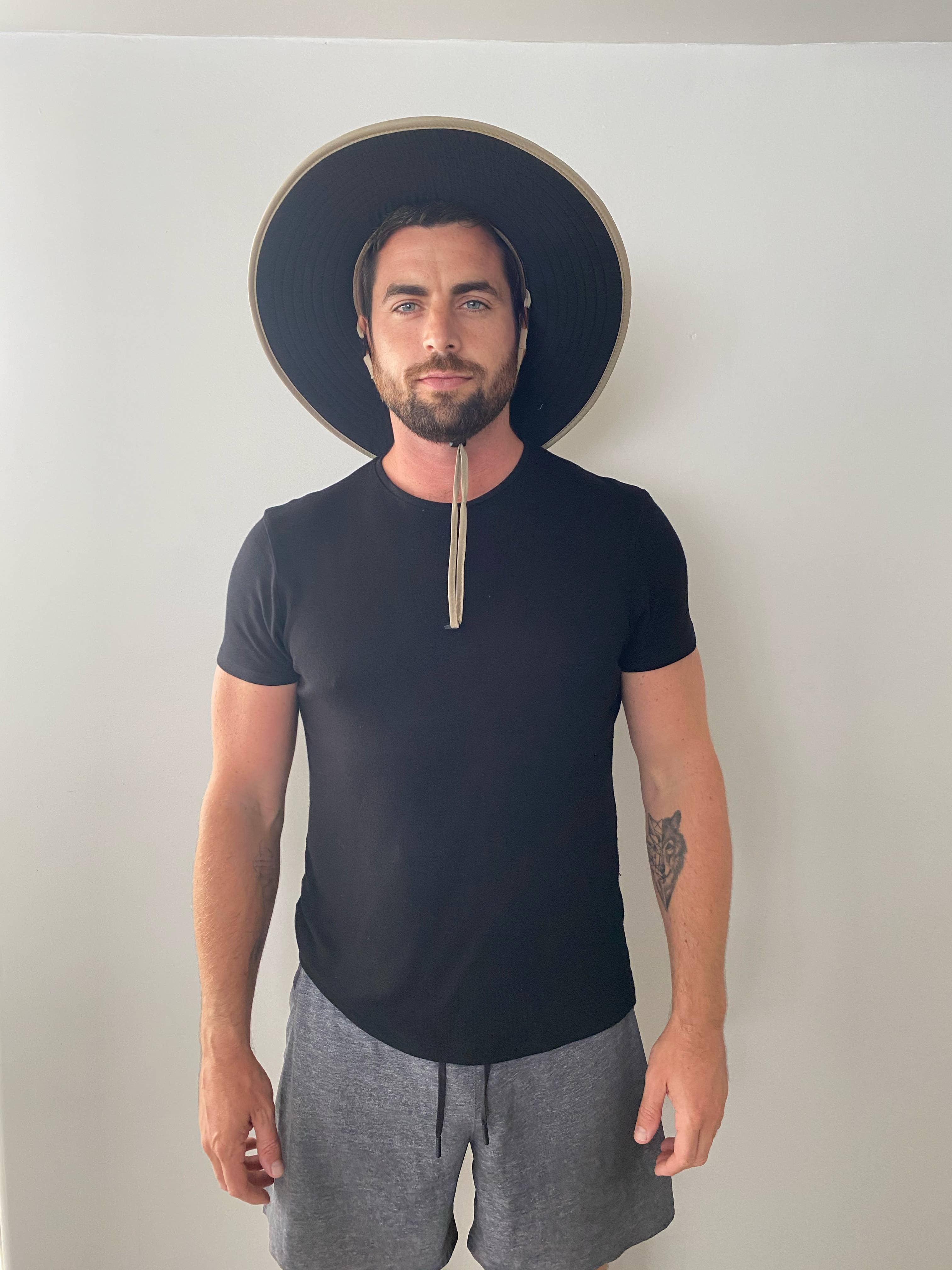 Kaki Chapeau de jardinage unisexe Cruz à large bord avec mentonnière en vente sur Faire2