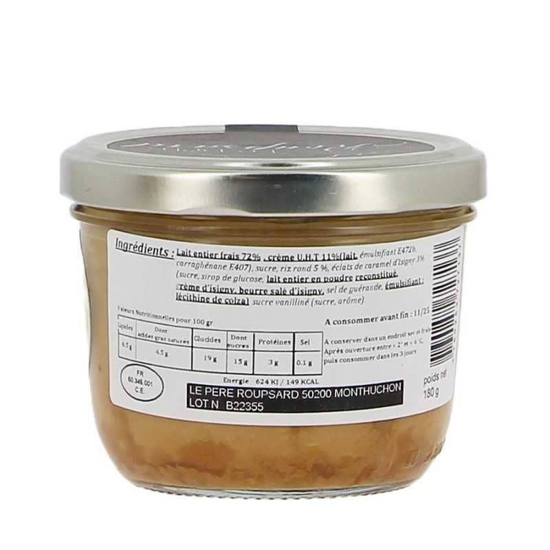 Produits-Normandie - Wholesale Rice - Isigny caramel rice pudding 180g - Le Père Roupsard1