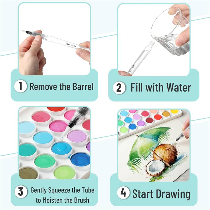 Mr. Pen – wholesale Paint/wax brush – Mr. Pen Watercolor Brush Pens, 12 pcs