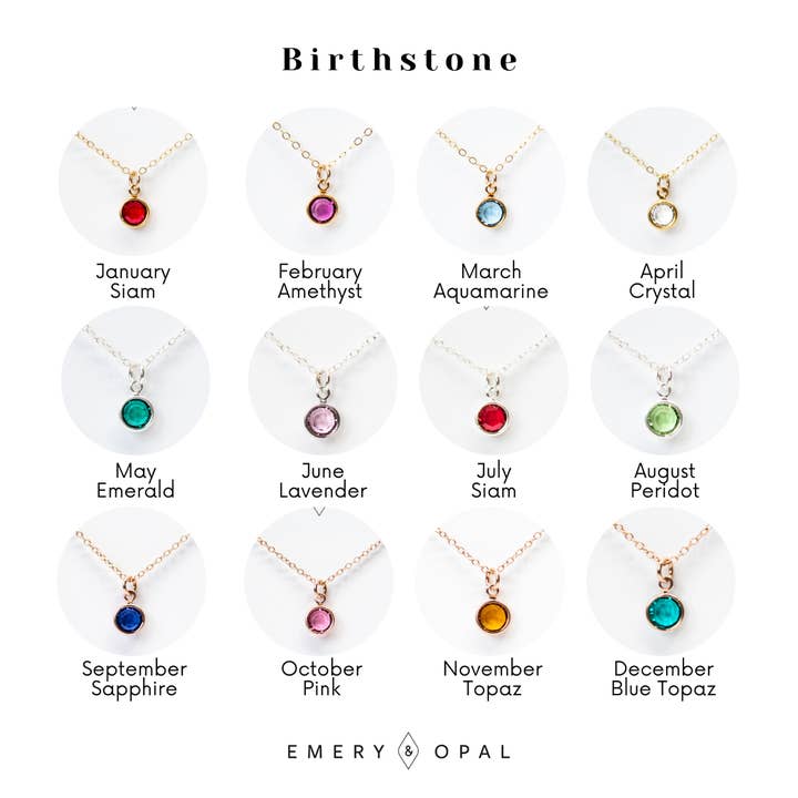 Emery and Opal – Großhandel Kette mit Anhänger/Charm – Swarovski Geburtsstein-Halskette2