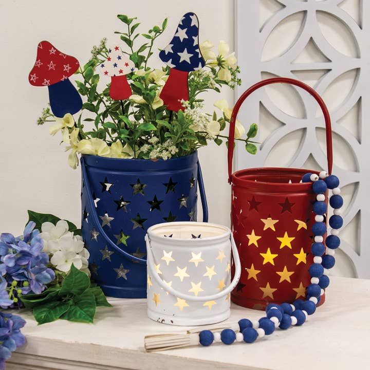 Col House Designs - Wholesale Lantern - 3/Set - Star Punched Metal Americana Luminaries1
