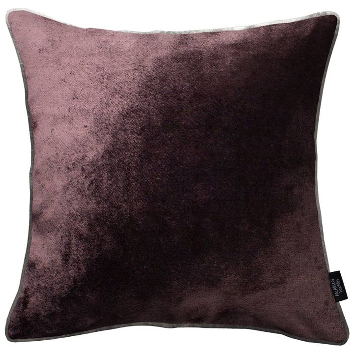 Aubergine Purple Crushed Velvet Cushions for wholesale by Mcalister textiles
