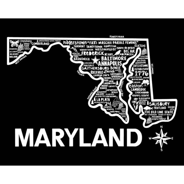 Maryland Kort Sort for engroshandel hos Whereabouts Shop