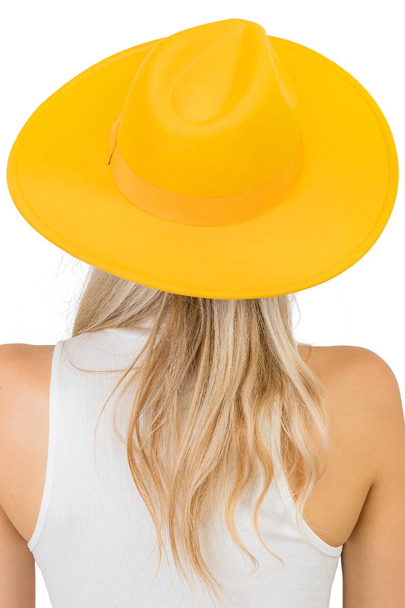 Cap Zone - Vente Chapeau en feutre – unisexe - Chapeau d'éleveur en feutre monochrome à large bord et nœud plat18