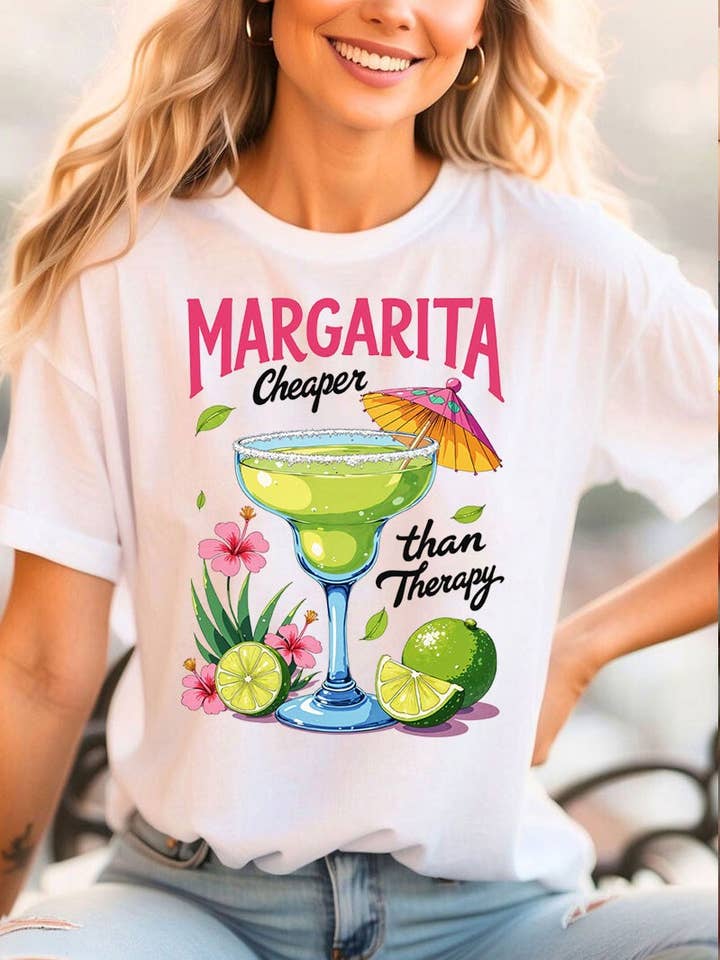 Margarita Graphic Heavyweight Cotton Tee. for wholesale by DG WORLD