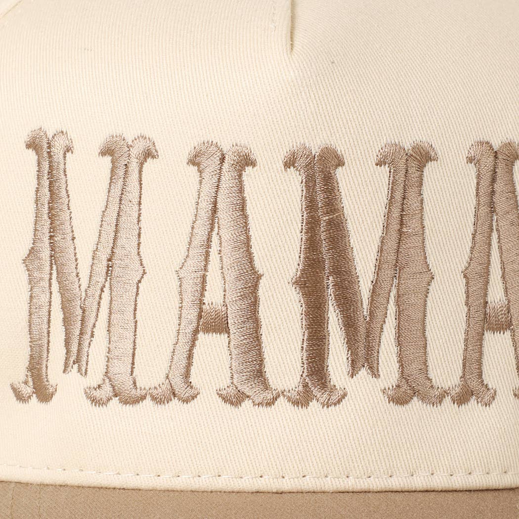 Fashion City - Wholesale Baseball Cap - Women's - MAMA Typographic Design Embroidery Baseball Cap1