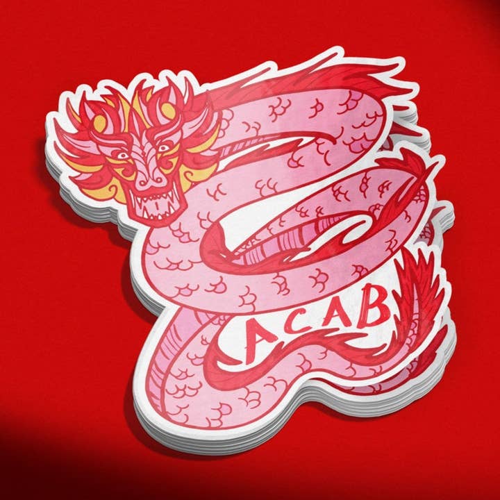 Adesivo in Vinile Drago ACAB per la vendita all'ingrosso da parte di Moonymade