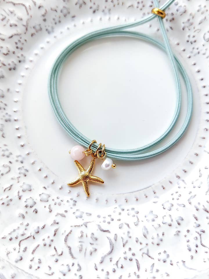 Mint Starfish Bracelet for wholesale by What Goes Around