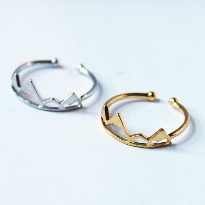 Rebecca Accessories LLC - Wholesale Band/Stacked Ring - Mountain Range Adjustable Ring Stacking Simple Nature Gift 1