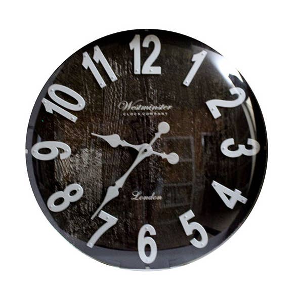HORLOGE VERRE NOIR 50 CM. pour la vente par Aktual / Dekora Import S.A