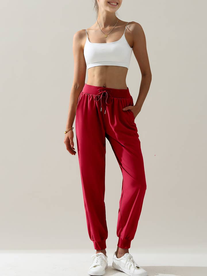 NINEXIS - Wholesale Pants - Women's - CWBLP423_Elastic Band Waist With Side Pocket Pants25