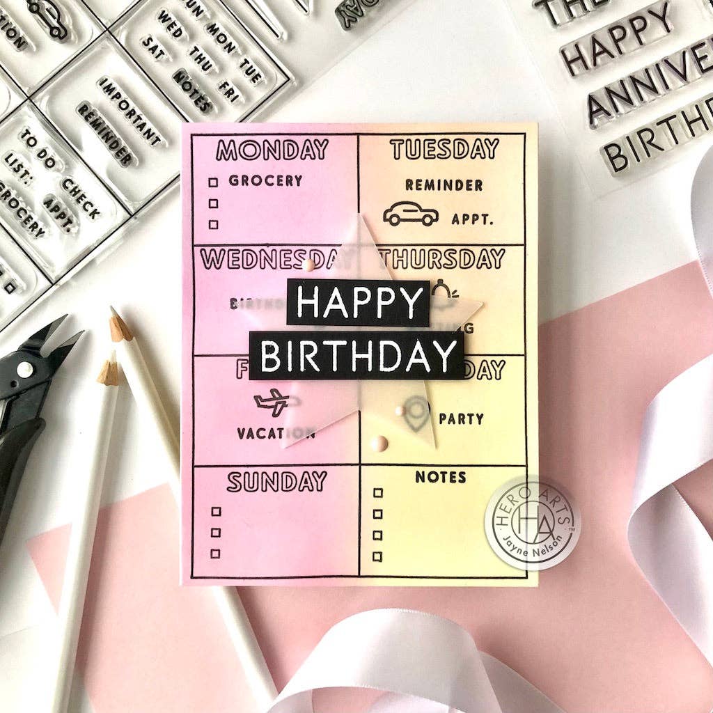 Hero Arts + Spellbinders Wholesale - Wholesale Planner - Hero Arts Weekly Planner Clear Stamps1