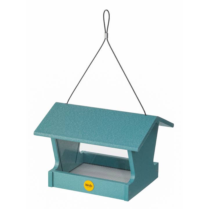 Medium Hopper Bird Feeder in Blue Recycled Plastic for wholesale by Birds Choice
