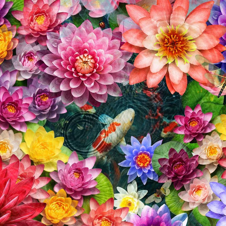 Colorful Koi Pond 1000 Piece Jigsaw Puzzle for wholesale by Springbok Puzzle