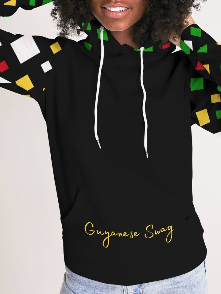 Moletom com capuz feminino guianense Swag Ice Gold Green por atacado de Guyanese Swag