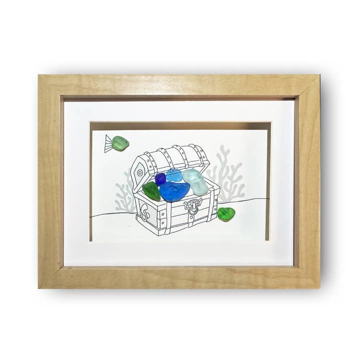 Coffre au trésor, Art en verre de mer pour la vente par LISART LLC