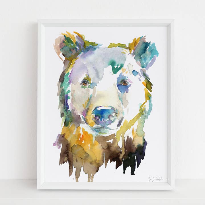 "Bear" Bear Watercolor Print for wholesale by Jess Buhman Art