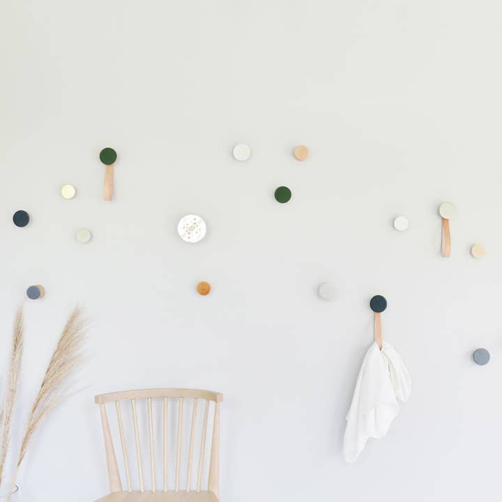 5mm Paper - Wholesale Wall Hook - Wood & Ceramic Coat Hook / Hanger Leather Strap - Dark Blue3