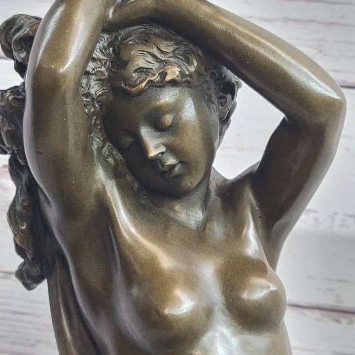 Bronzhaus - Wholesale Sculpture - Diana on a Crescent Moon by Séraphin Denécheau Bronze Sculpture on Marble Base