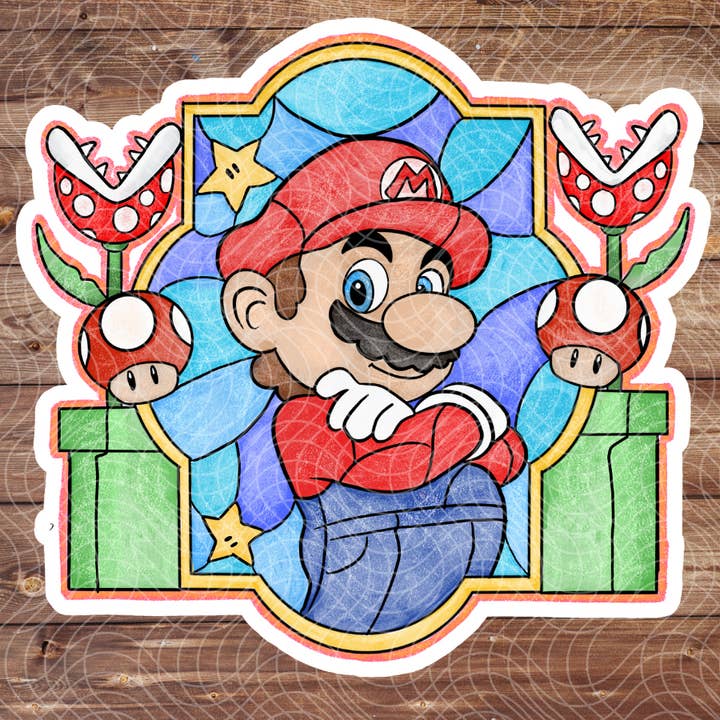 3" Red Plumber Movie Anime Video Game Vinyl Sticker for wholesale by The Geek Boutique