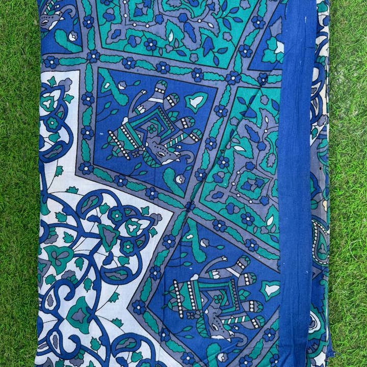 bhavnas boutique – Tapeçaria/têxtil por atacado – Colcha de Algodão Indiano Azul Boémio para Decoração de Parede de Quarto3