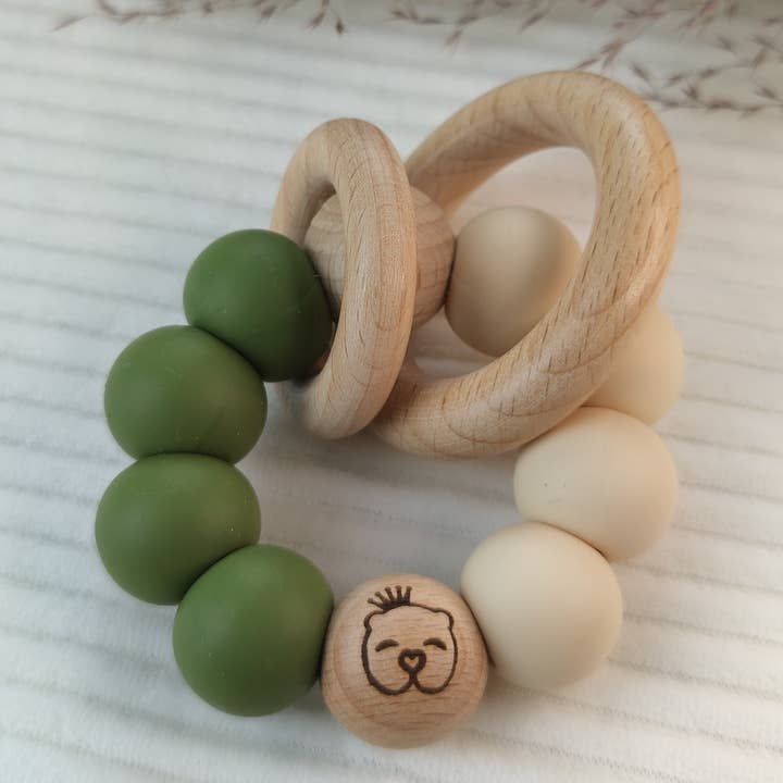 Teether Cream-Green for wholesale by Little Baby Musthaves