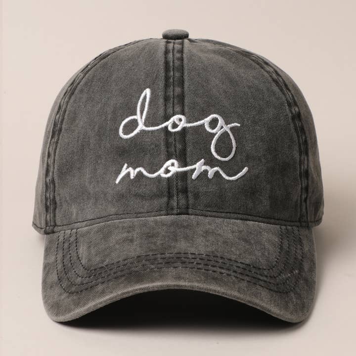 Fashion City - Wholesale Baseball Cap - Women's - Dog Mom Lettering Embroidery Baseball Cap