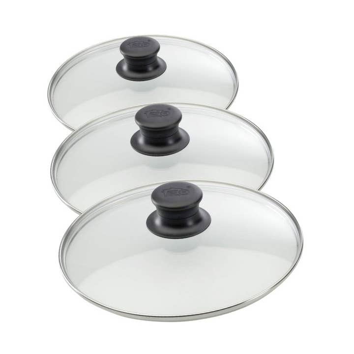 Set of 3 glass cooking lids 20cm 24cm and 28cm Elo for wholesale by Elo