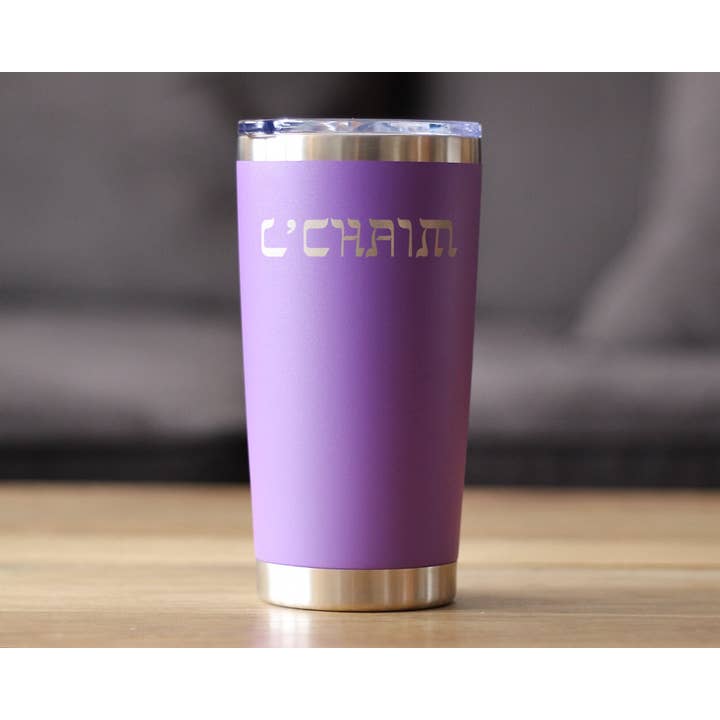 bevvee – wholesale Isolerade dryckesvaror – Cheers Hebrew L'Chaim Isolerad Resetumbler Judiska gåvor3