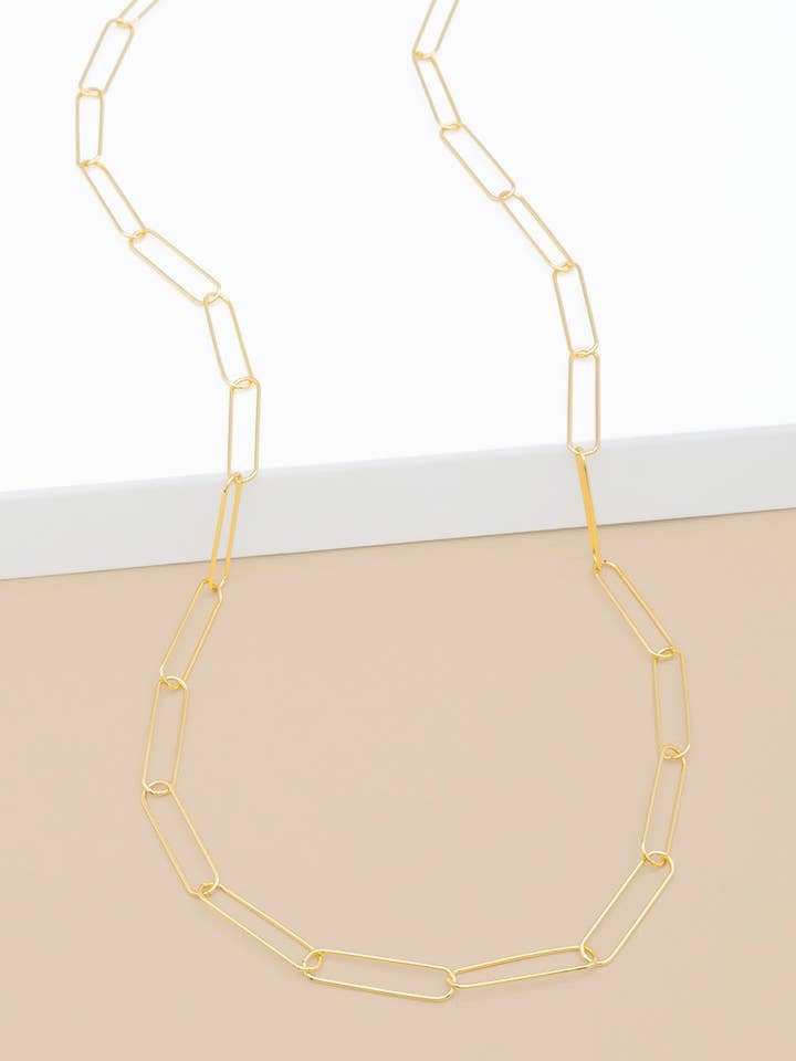 Lange Halskette mit verlängerten Büroklammer-Gliedern für den Großhandel von ZENZII Jewelry