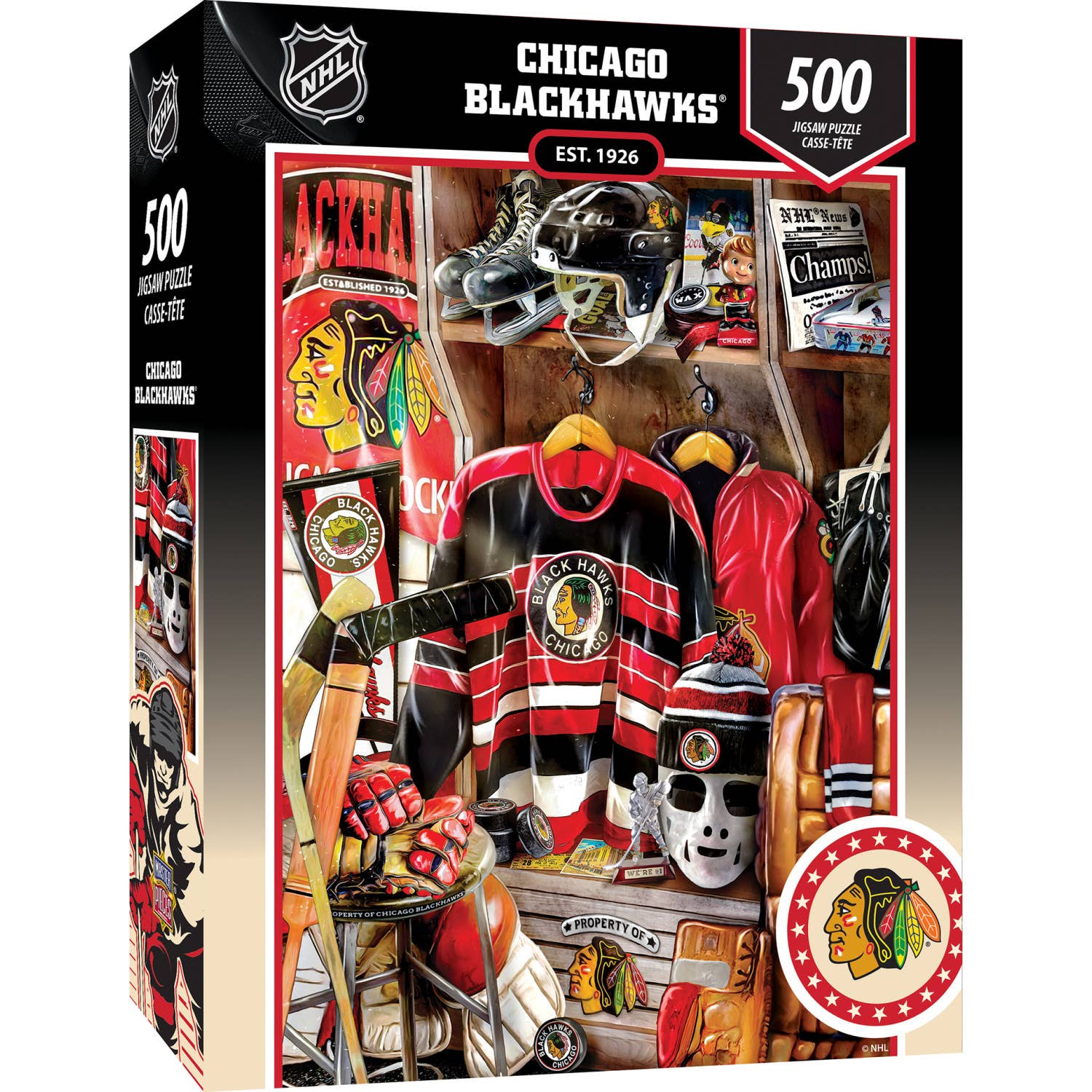 Masterpieces Puzzles - Wholesale Puzzle - Adult - Chicago Blackhawks - Locker Room 500 Piece Puzzle0
