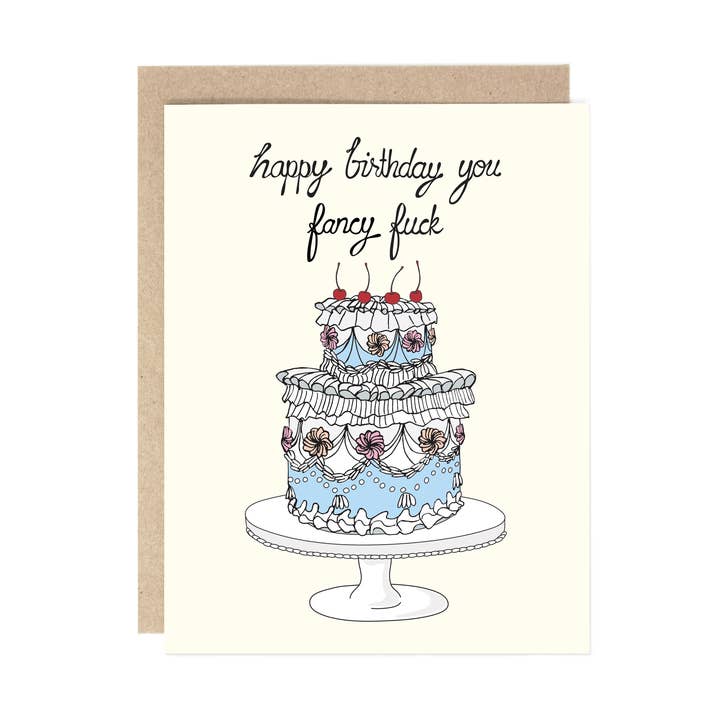 You Fancy Birthday Cake Card for wholesale by Drawn Goods
