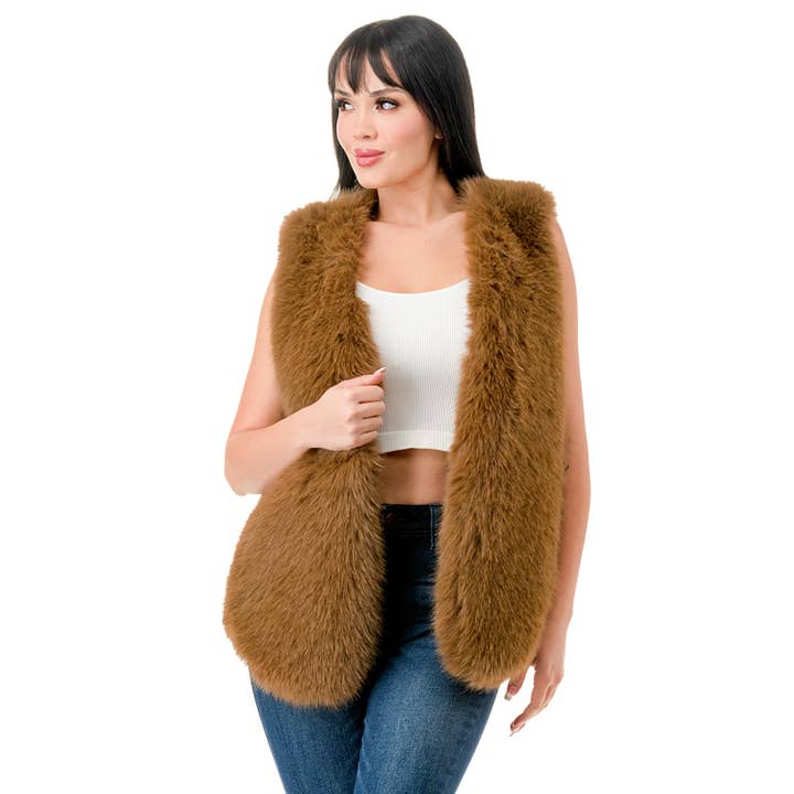Sleeveless Fur Vest Jacket for wholesale by Ariel USA