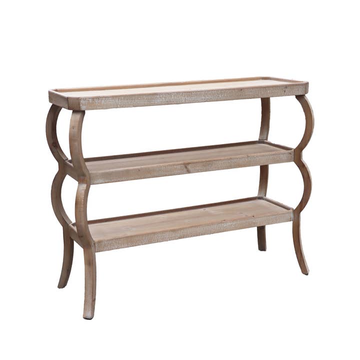 Paris Loft Inc – wholesale Console table – 3-Tier Wood Console Table with Wave Frame2