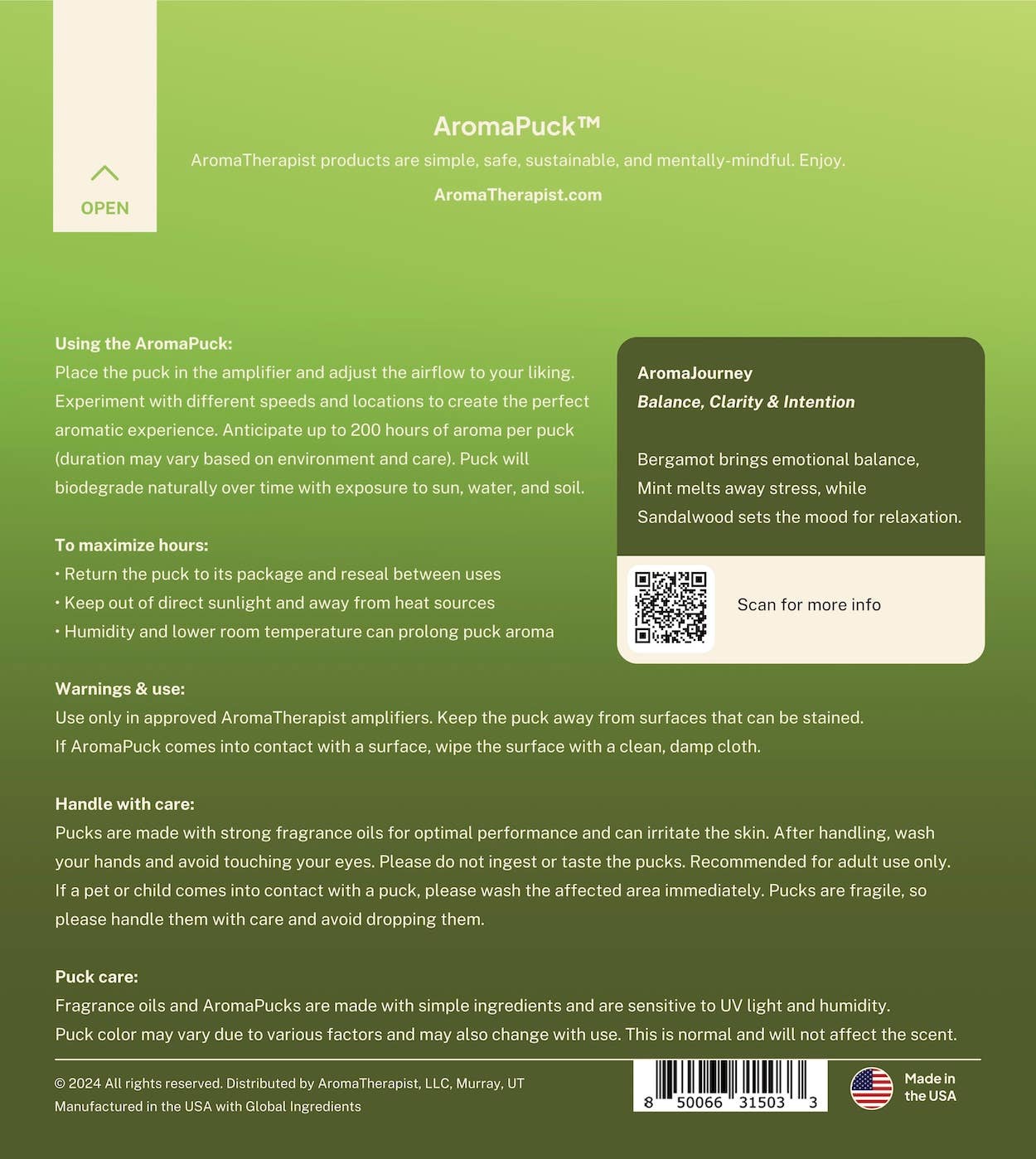 AromaTherapist - Wholesale Diffuser Fragrance Refill - Inhale Peace AromaPuck3