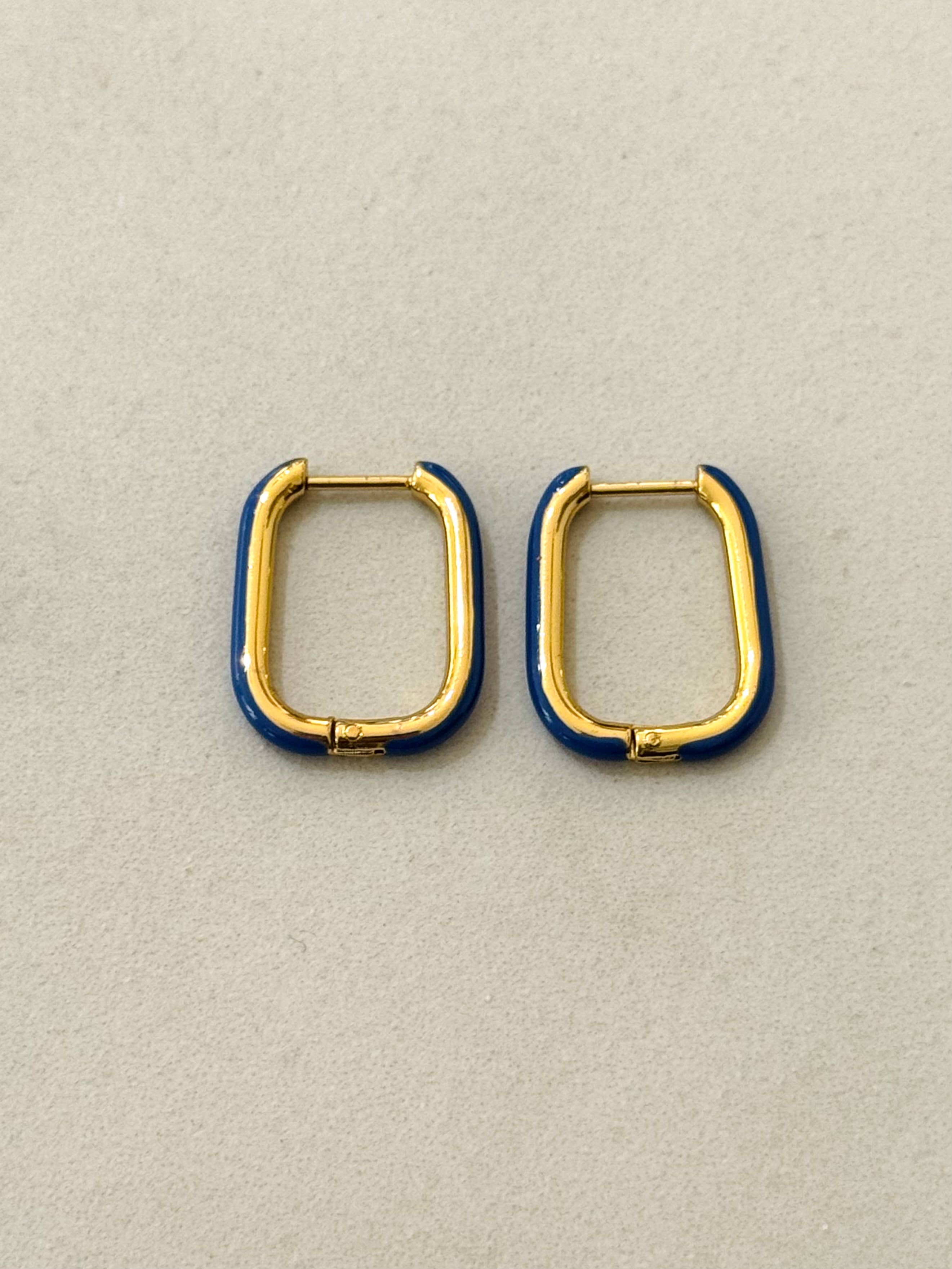 Cassette Barcelona - Wholesale Hoop Earrings - Colorful Rectangular Stainless Steel Earrings3