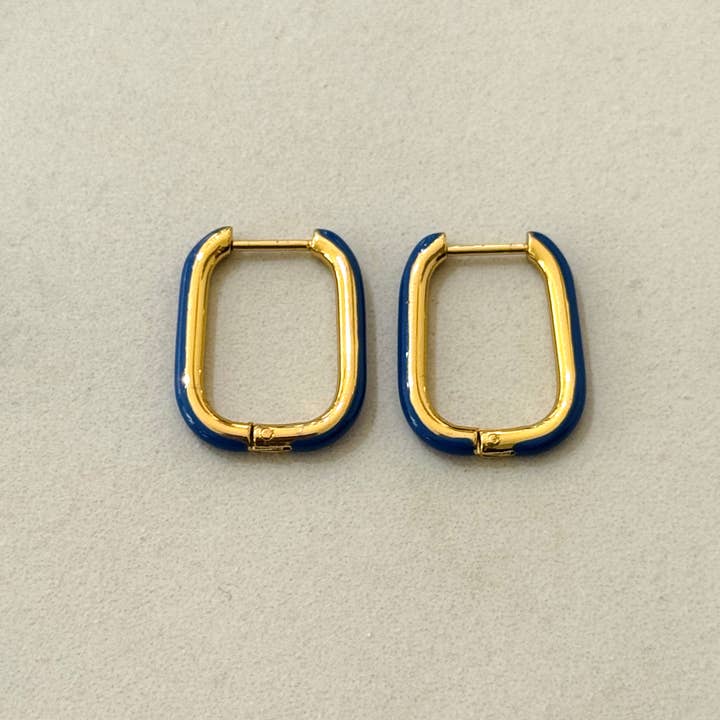 Cassette Barcelona - Wholesale Hoop Earrings - Colorful Rectangular Stainless Steel Earrings3