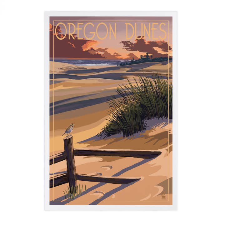 TARJETAS POSTALES PREMIUM: Las dunas de Oregón en la costa de Oregón para venta al por mayor de Lantern Press