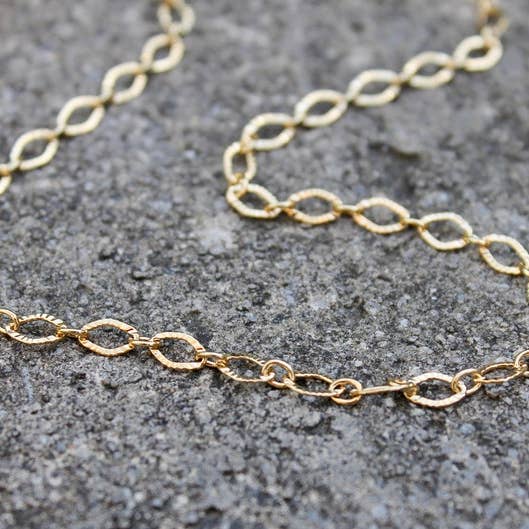 Bevelled Oval Chain Layering Necklace for wholesale by Vintage Acorn