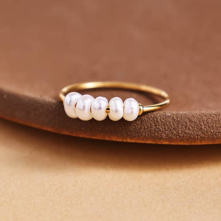 Katinki - Wholesale Band/stacked ring - Seed Pearl Bar Ring