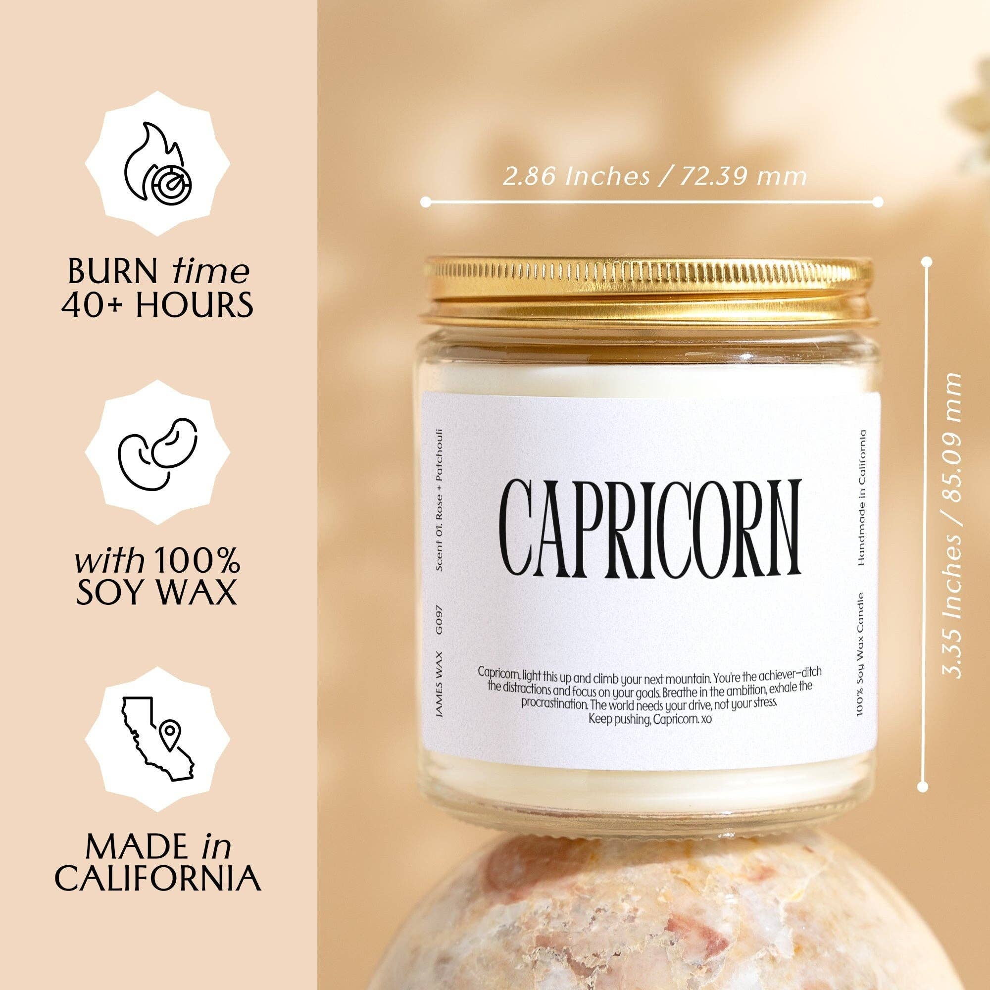James Wax - Wholesale Jar/Filled Candle - Capricorn Gift Zodiac Sign Candle Capricorn G0973