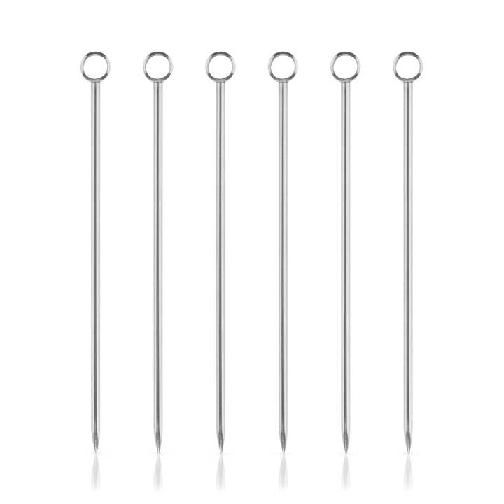 Harrison Reusable Stainless Steel Cocktail Picks - Set Of 6 for wholesale by True Brands