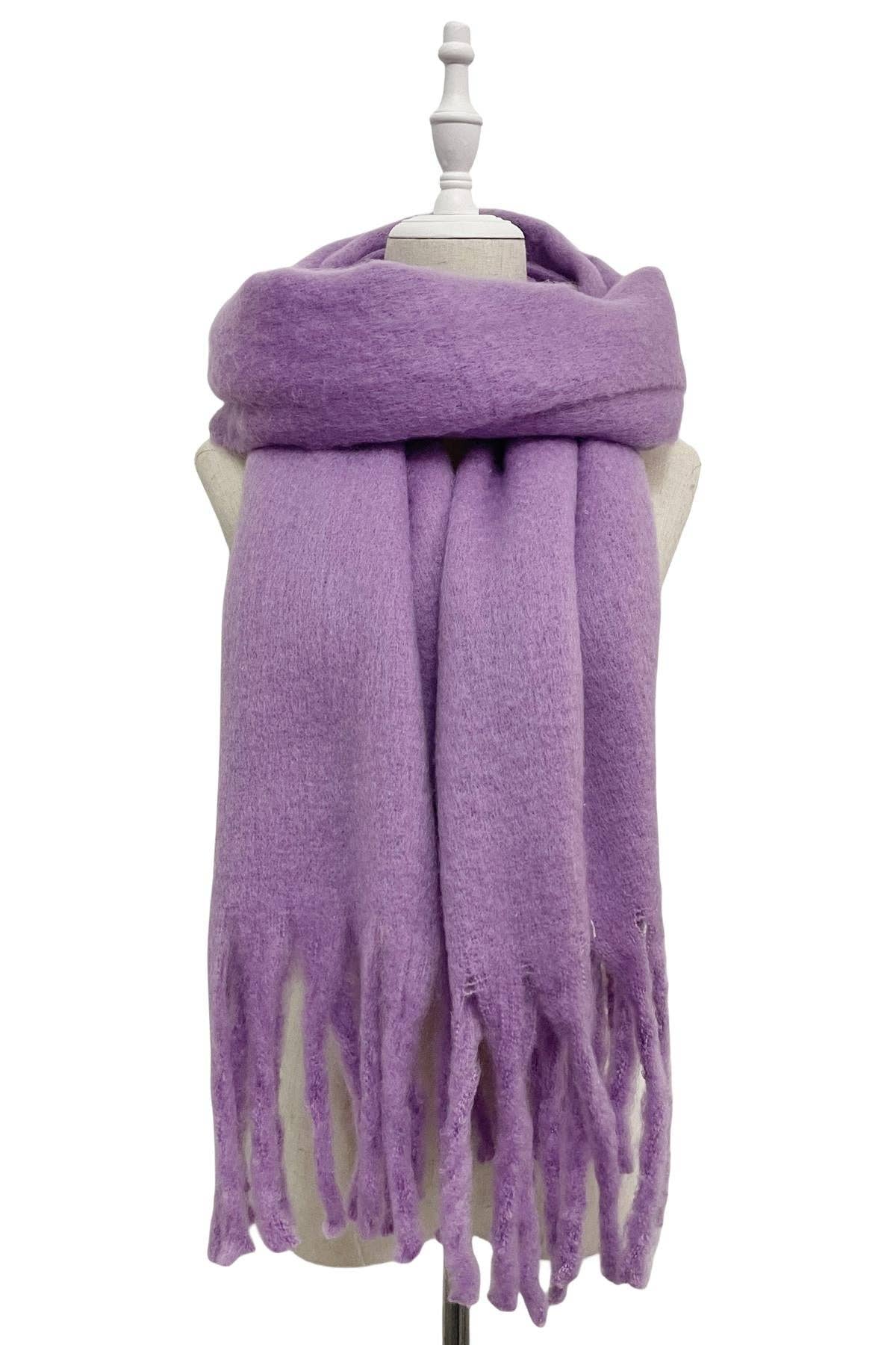 Fashion Scarf World - Vendita all'ingrosso Sciarpa - Donna - Sciarpa a scialle con nappe in morbida coperta semplice9