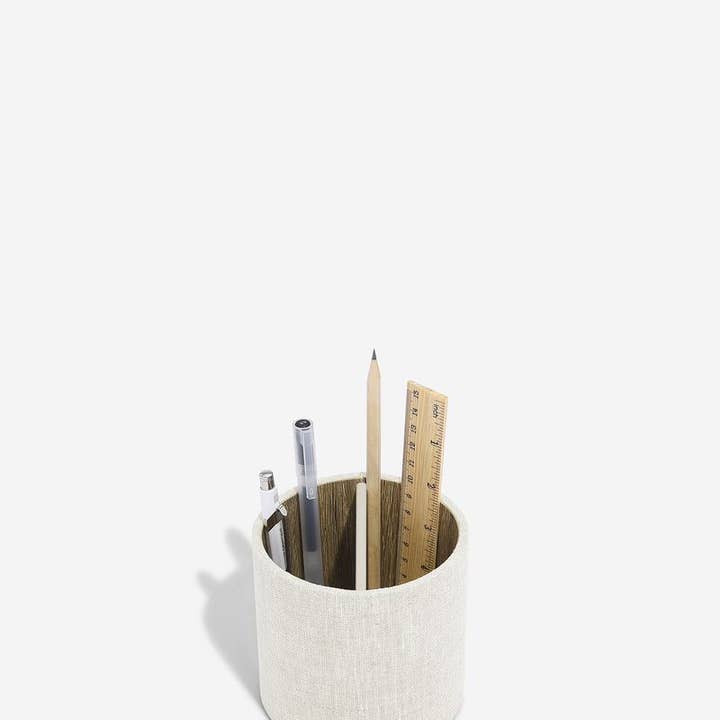 Stackers – wholesale Desk organiser – Desk Stationery Pot- Oatmeal & Linen2