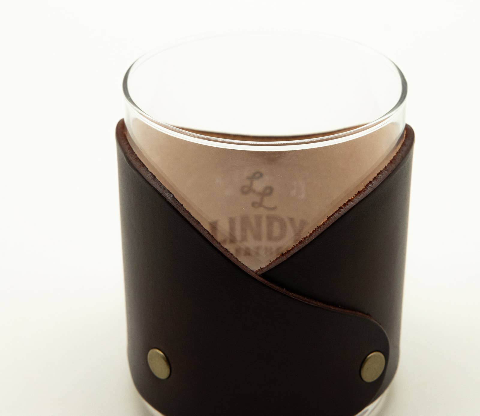 Lindy Leather – wholesale Cocktail-/likörglas – Läder Rocks-glas - Enkel4