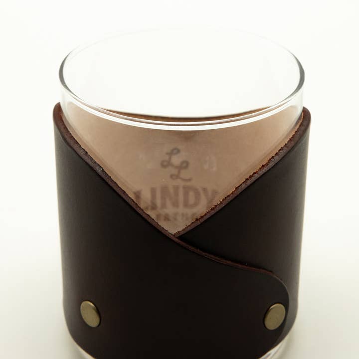 Lindy Leather - Wholesale Cocktail/Liquor Glass - Leather Rocks Glass - "Call Me Old Fashioned"5