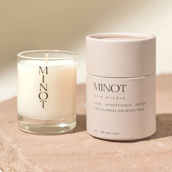 Minot – wholesale Burkljus – Vild äng - Lyxig giftfri sojaljus, 3 oz. Mini0